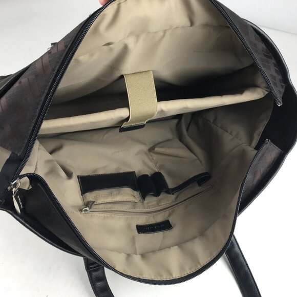 Nine‎ West Tote Travel Computer Shoulder Bag Designer Case Womens Brown/Black - Picture 13 of 15